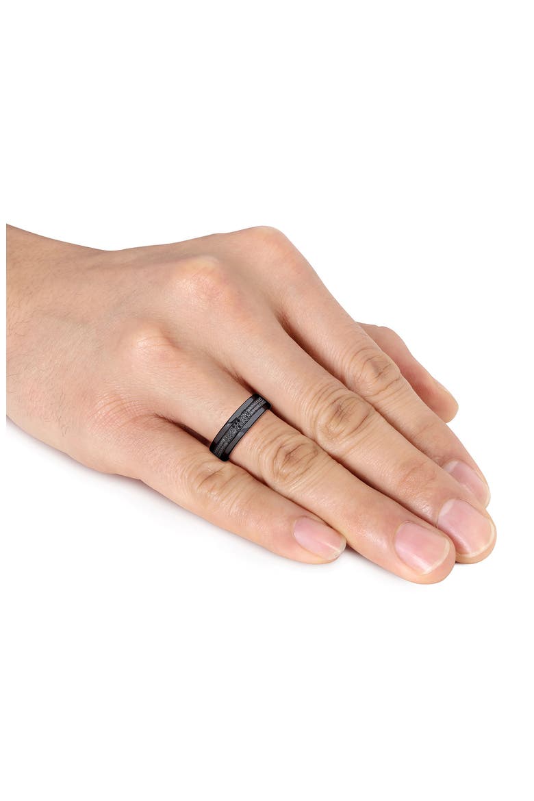 Men's Black Diamond Band Ring - 0.10ct., Alternate, color, BLACK
