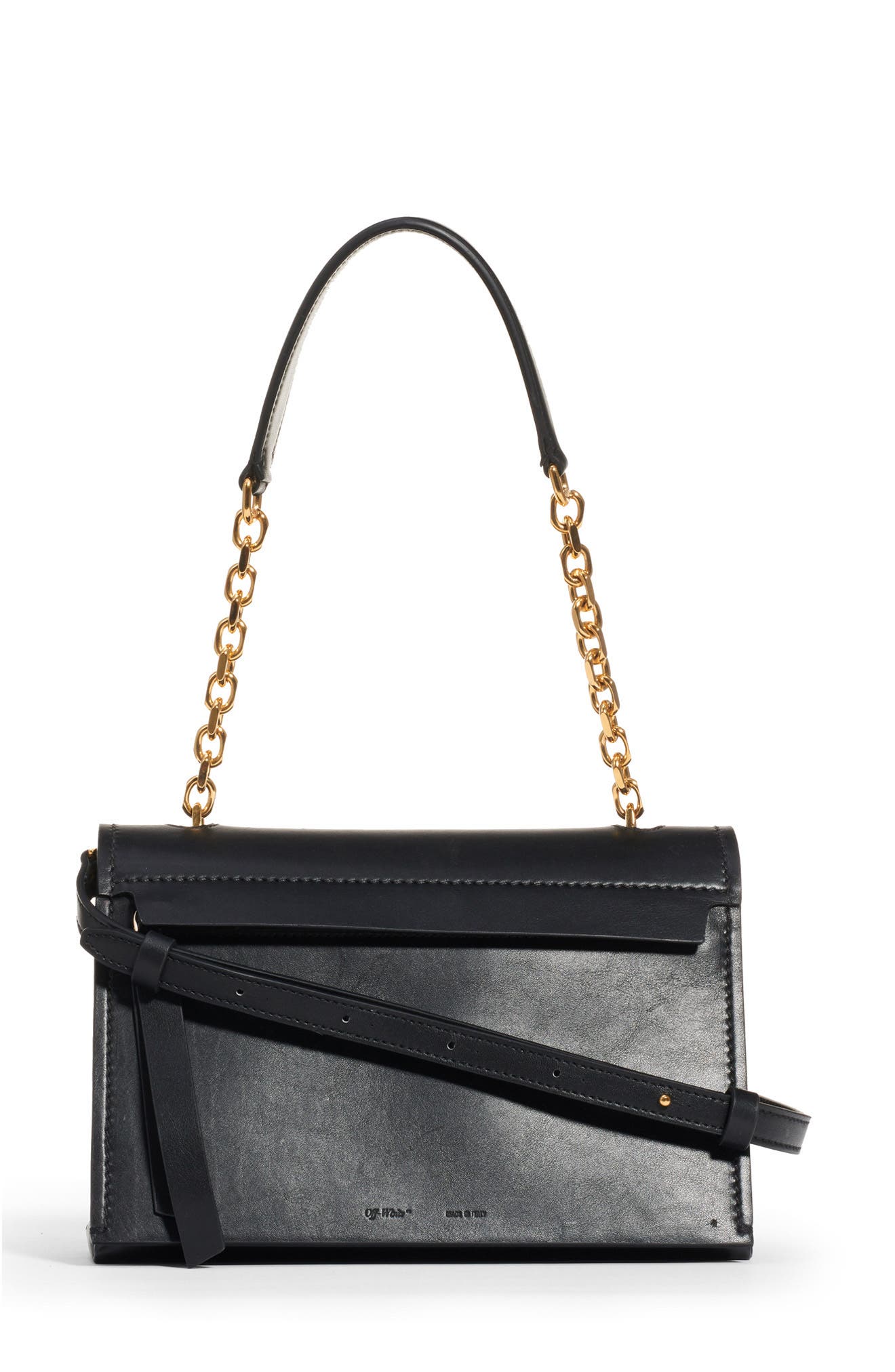 Off-White Medium Binder Clip Leather Shoulder Bag, Alternate, color, 