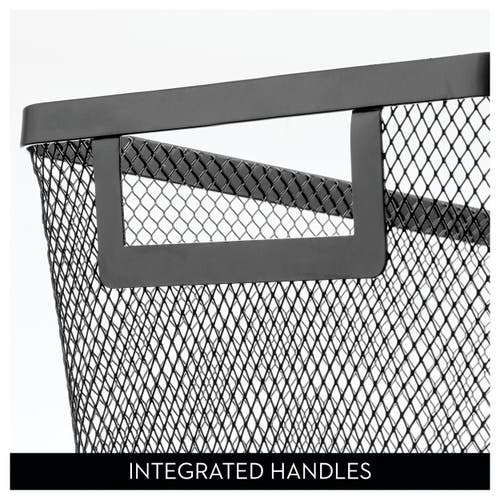 Mdesign Metal Mesh Pantry Basket With Handles In Black