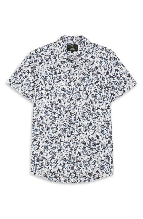Rodd & Gunn Herbertville Floral Short Sleeve Button-up Shirt In Lake