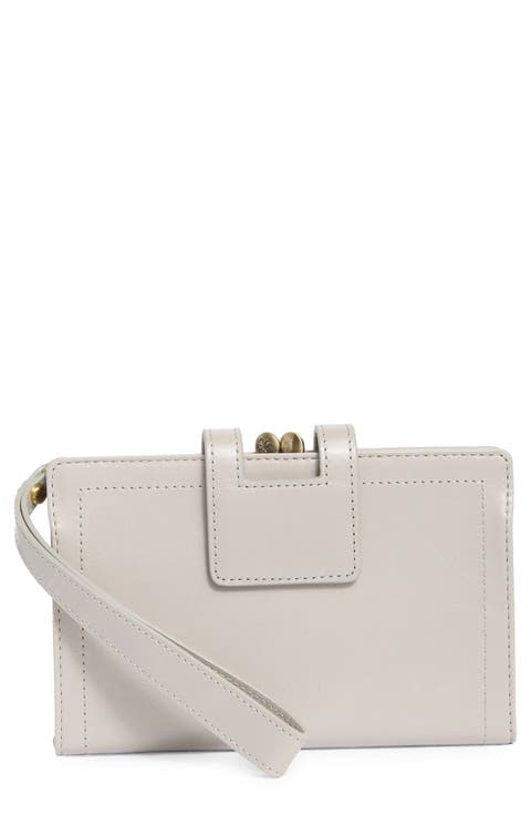Violet Leather Wristlet