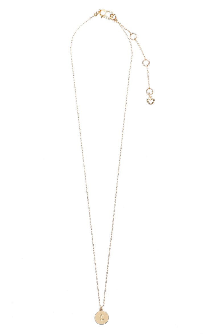 mini initial pendant necklace, Main, color, GOLD - S