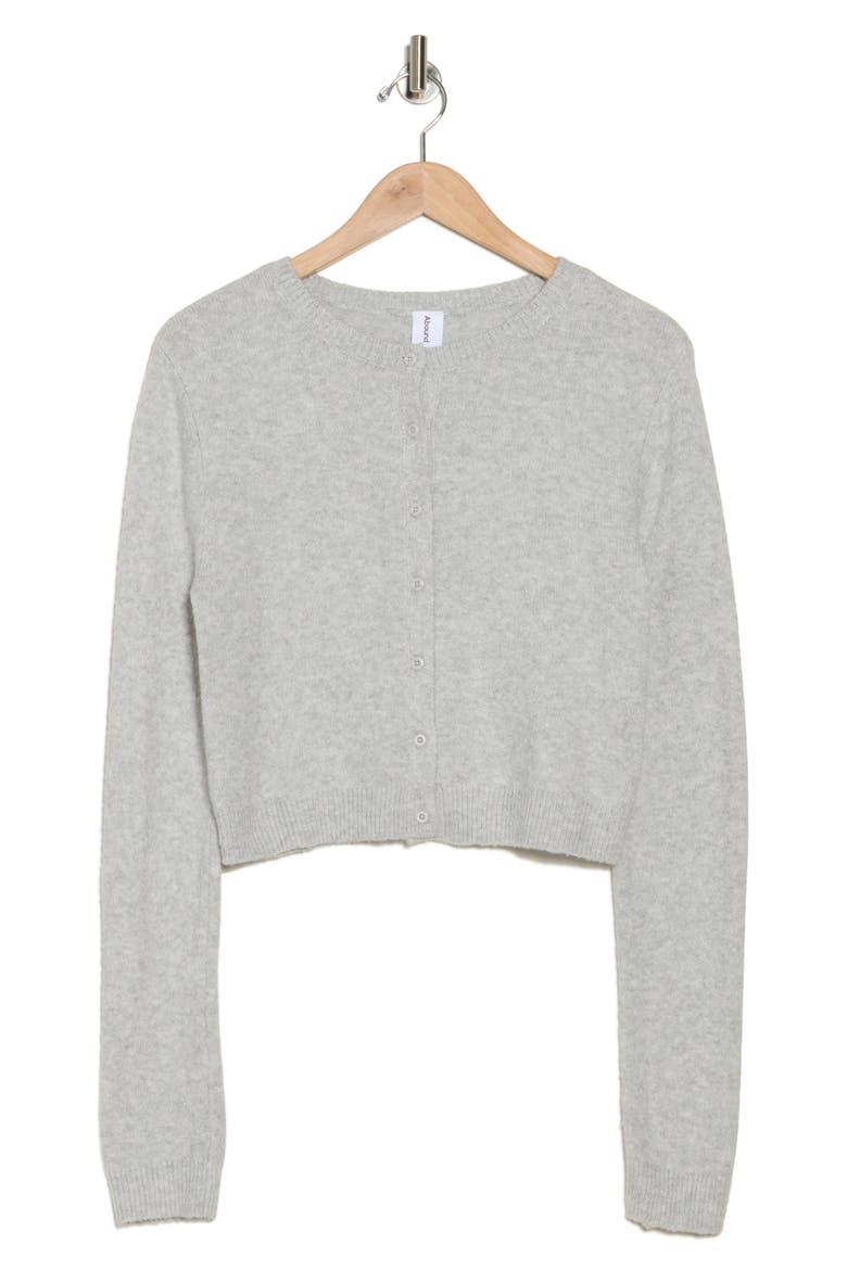 Classic Crewneck Cardigan, Alternate, color, GREY LIGHT HEATHER