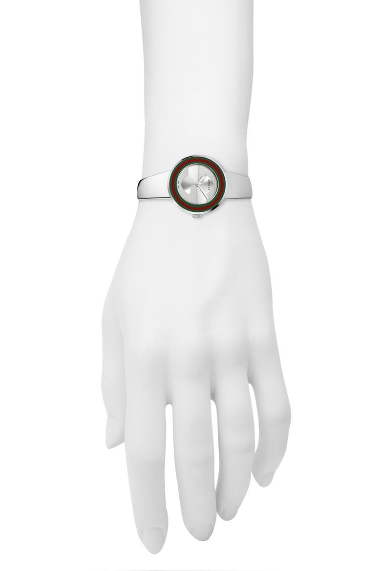 'U Play' Steel Bangle Watch, 27mm, Alternate, color, SILVER