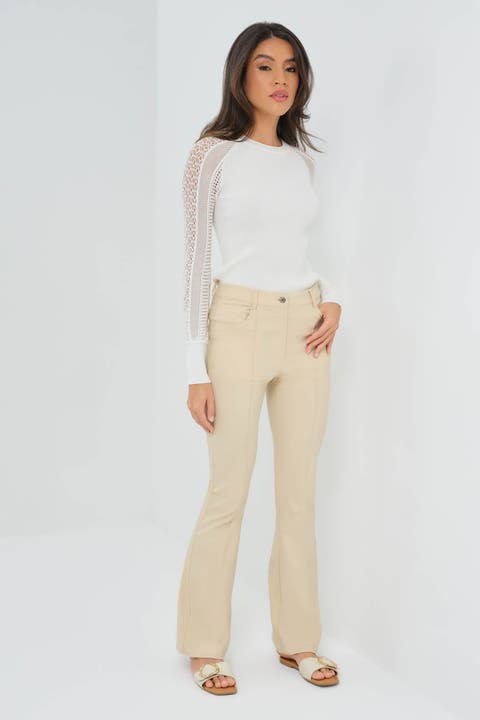 Katya Performance Cotton Pintuck Flare Pant