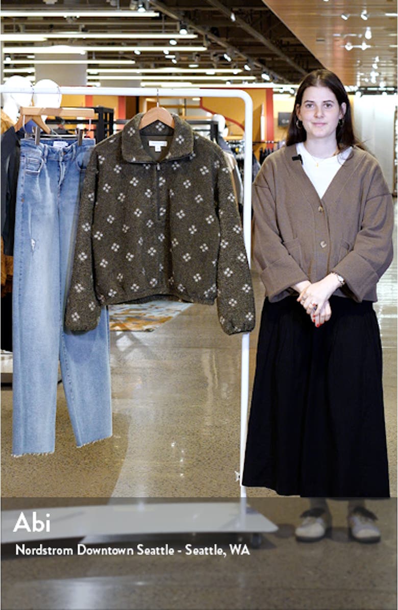 Geo Print Half Zip Fleece Pullover, sales video thumbnail