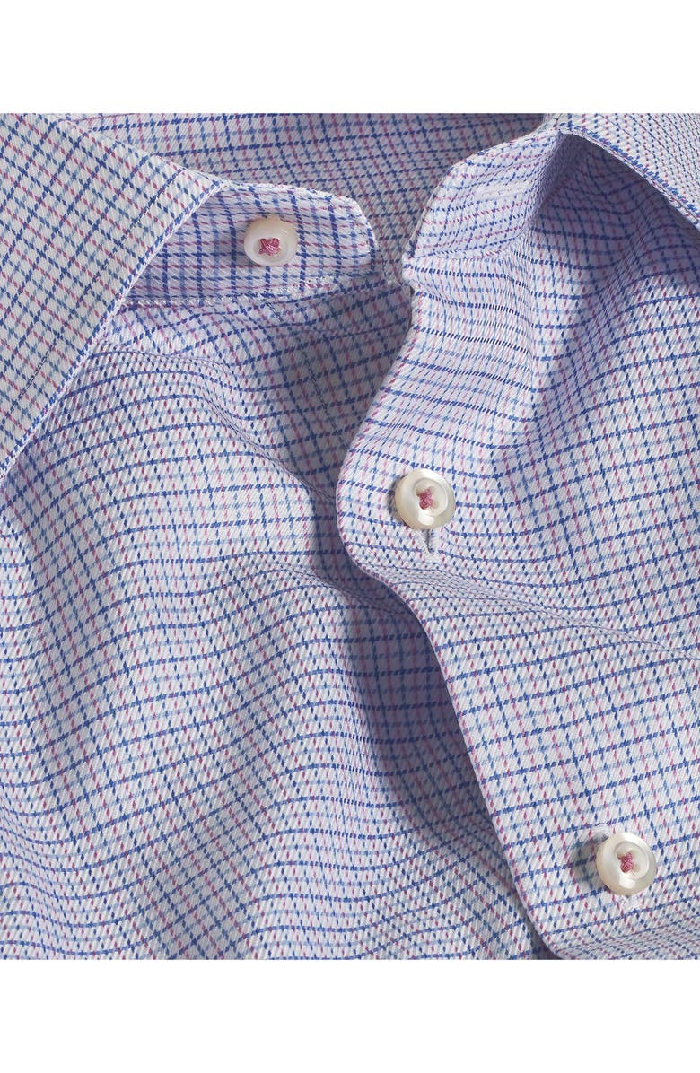 David Donahue Trim Fit Twill Check Dress Shirt, Alternate, color,