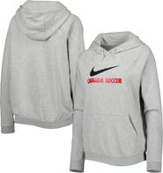 Nike Women's Nike Heather Gray Canada Soccer Lockup Varsity Fleece Raglan Pullover Hoodie