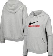 Nike Women's Nike Heather Gray Canada Soccer Lockup Varsity Fleece Raglan Pullover Hoodie