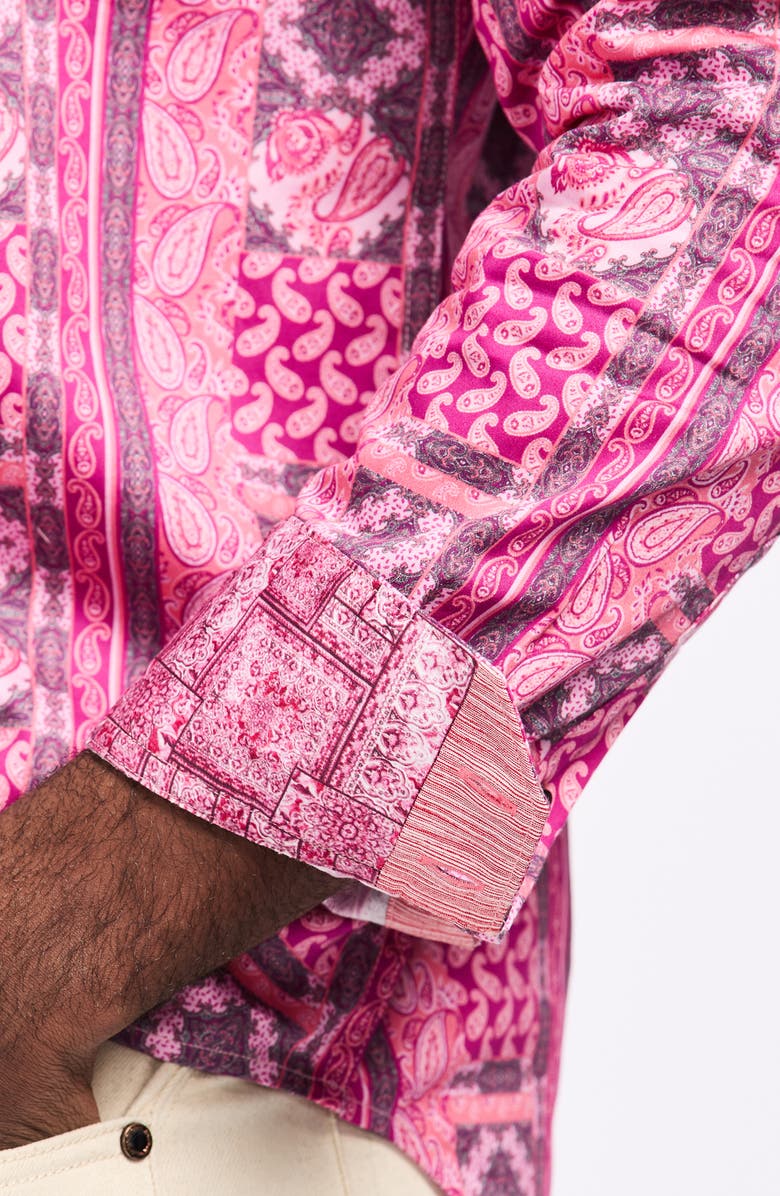 Robert Graham Kedron Cotton Button-Up Shirt, Alternate, color, Pink