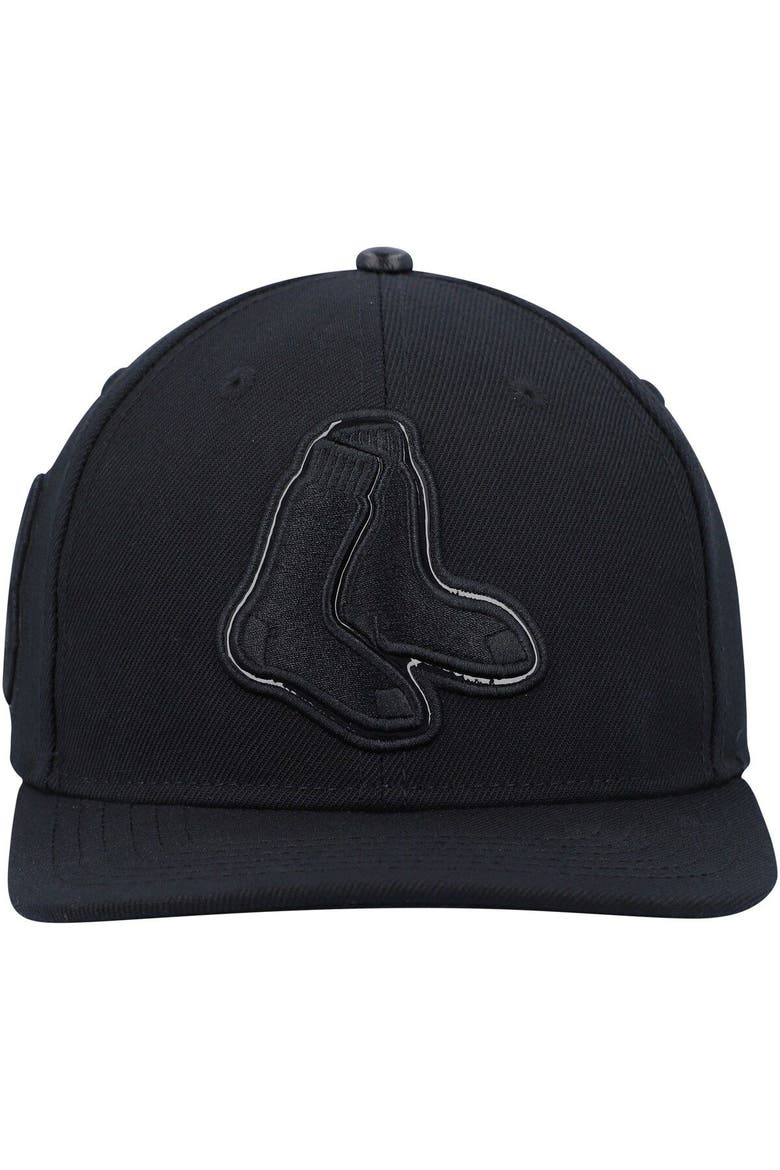Men's Pro Standard Black Boston Red Sox Triple Black Wool Snapback Hat, Alternate, color, Black