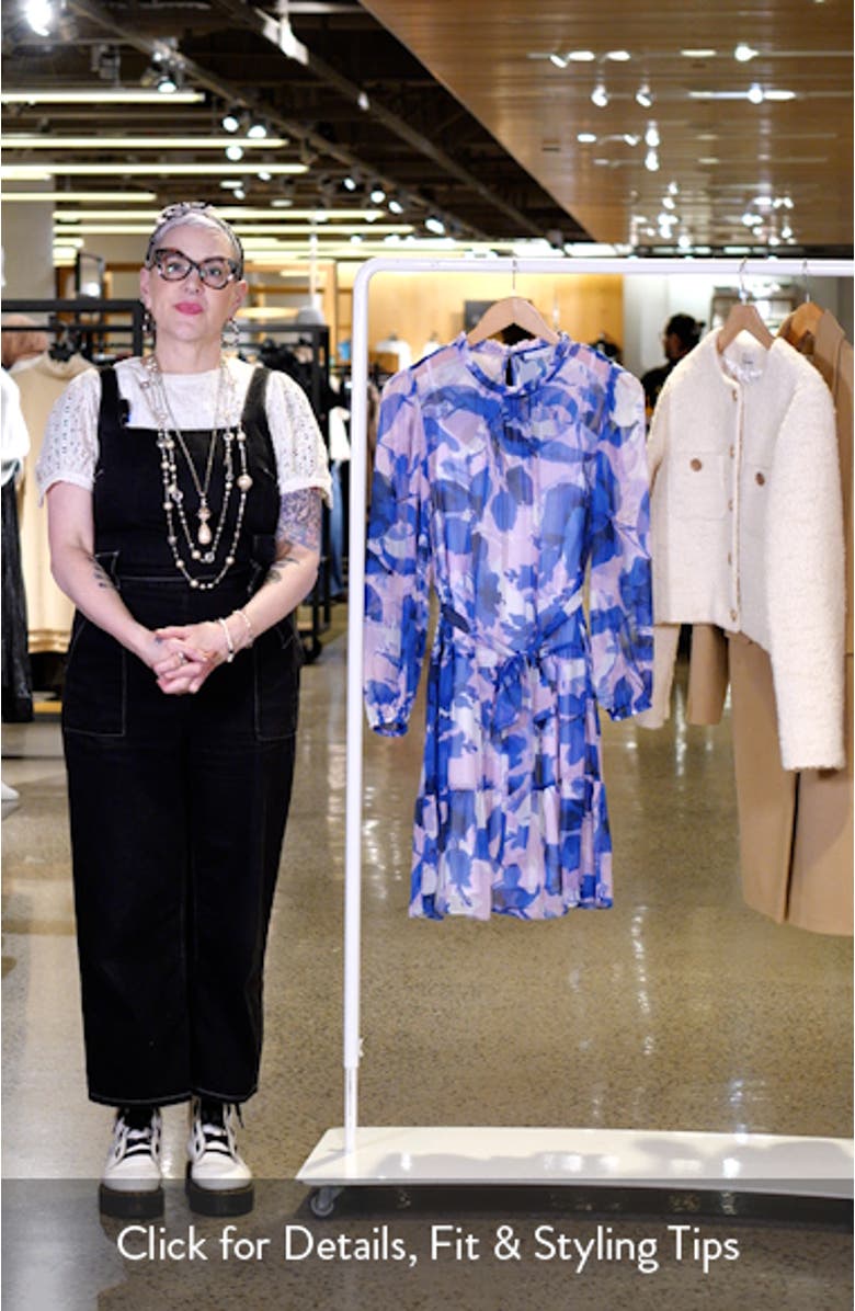 Floral Long Sleeve Tiered Dress, sales video thumbnail