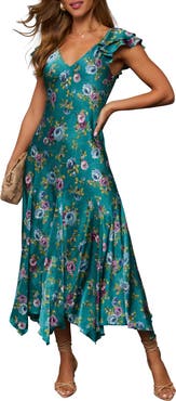 VICI Collection Sweet Feeling Floral Satin A-Line Dress