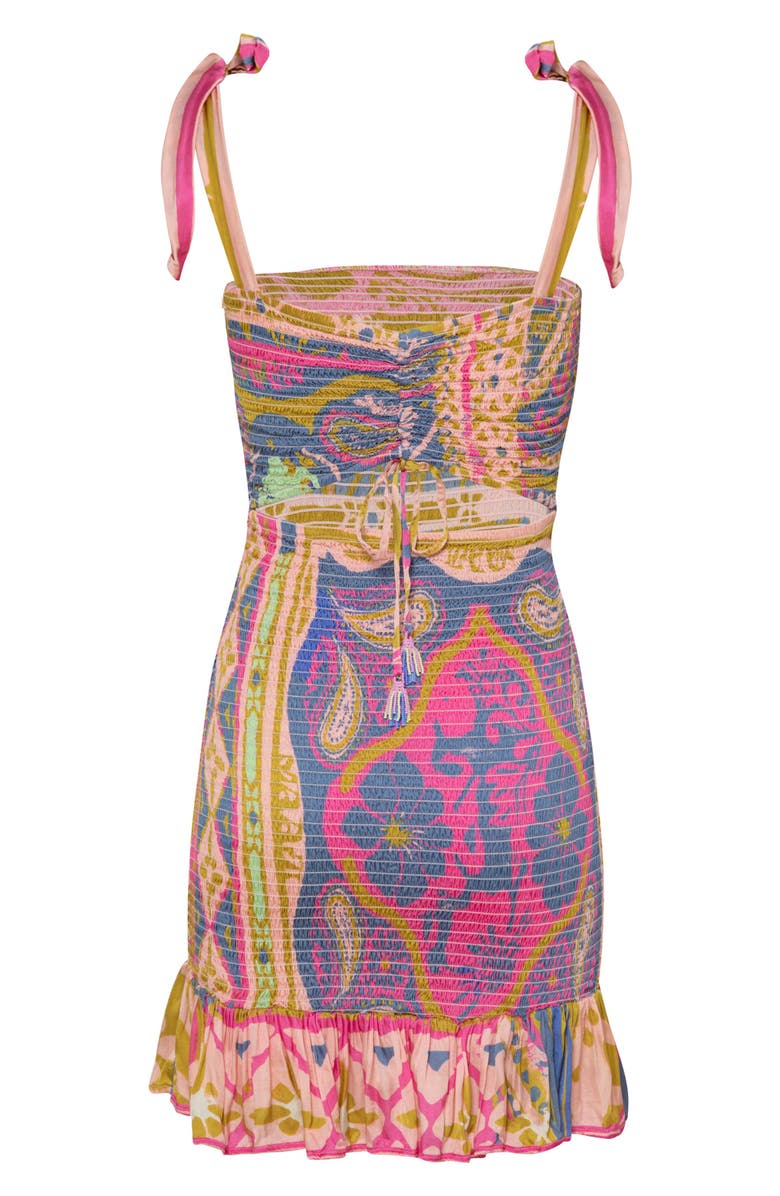 Maaji Hankie Lua Smocked Multifit Cover-Up Minidress, Alternate, color, Pink