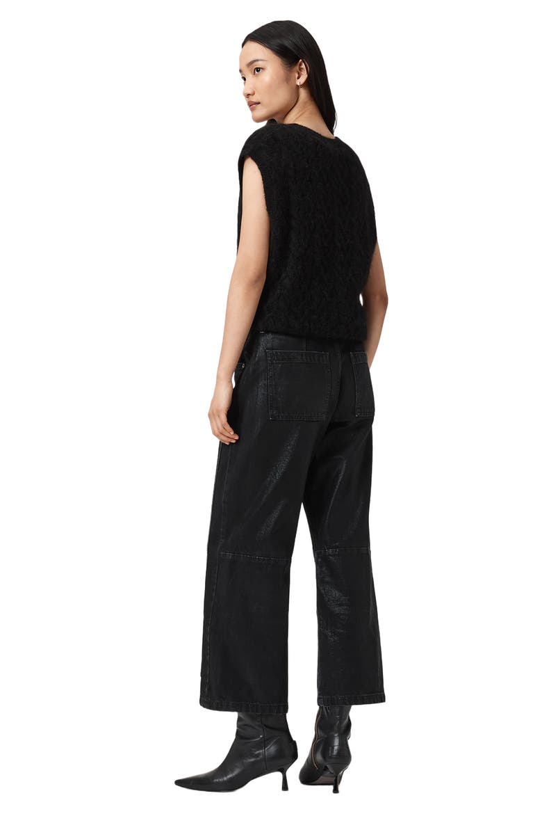 Tay Wide Leg Carpenter Jeans, Alternate, color, COATED BLACK