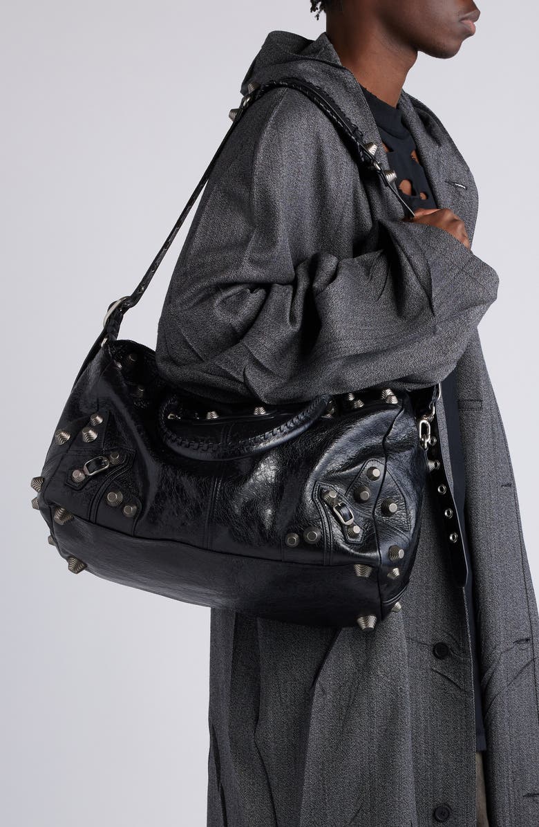 Balenciaga Le Cagole Leather Duffle Bag, Alternate, color,