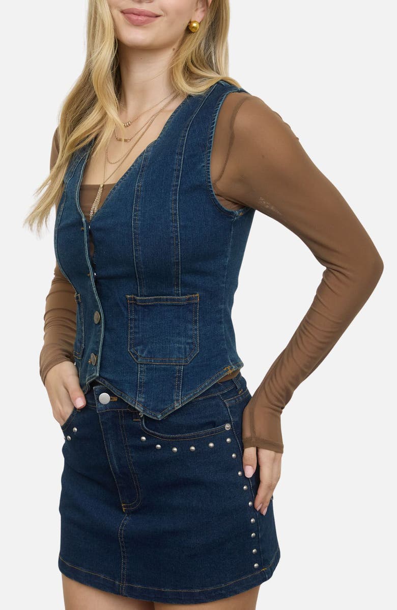 Blu Pepper Denim Vest, Alternate, color, 