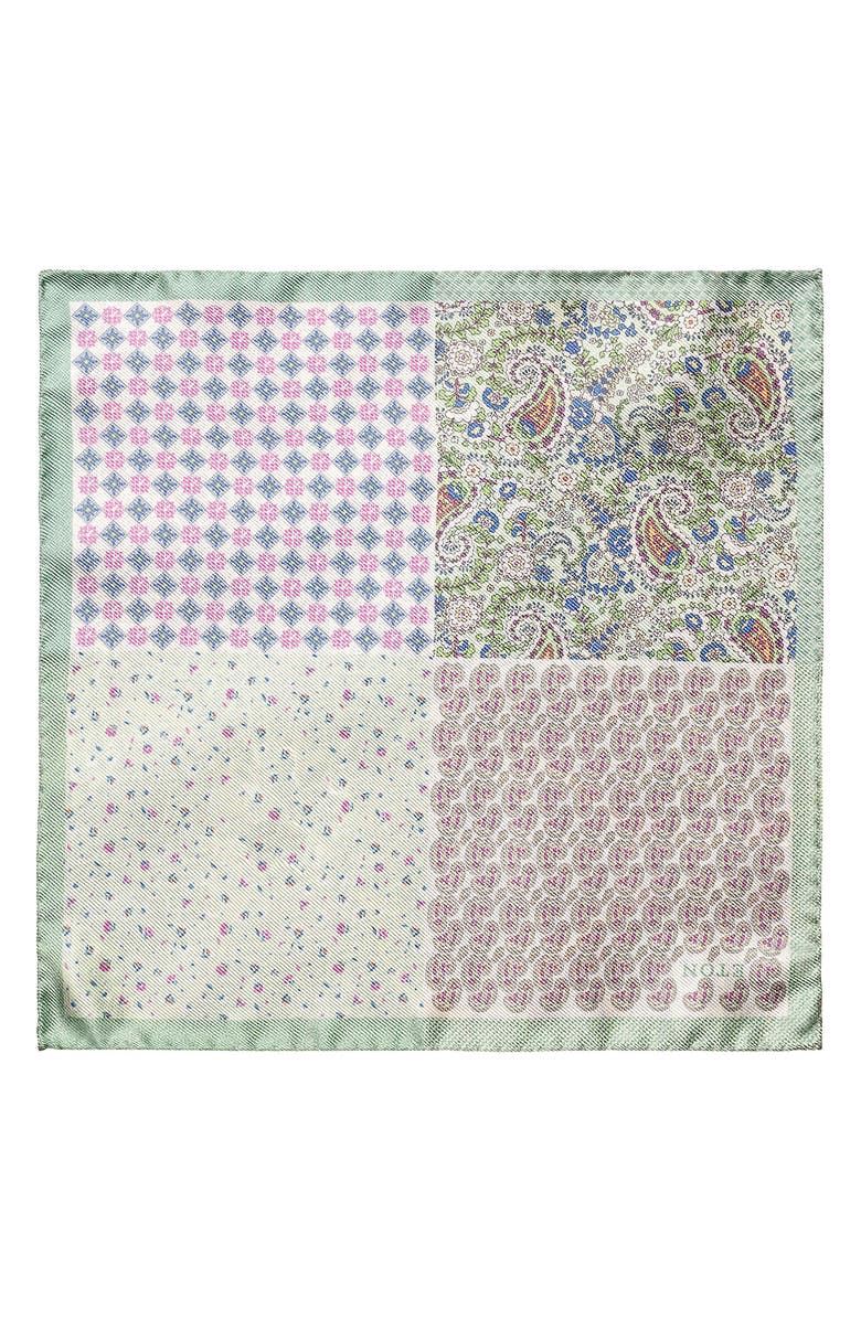 Eton Four-in-One Paisley Silk Pocket Square, Alternate, color, Lt/ Pastel Green