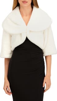 Laundry by Shelli Segal Faux Fur Shawl Collar Shrug
