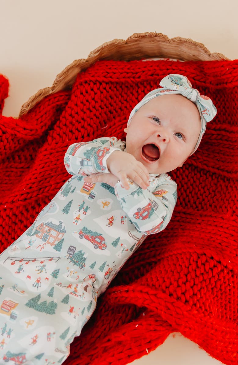 Copper Pearl Snowy Slope Knotted Gown, Alternate, color, Snowy Slope