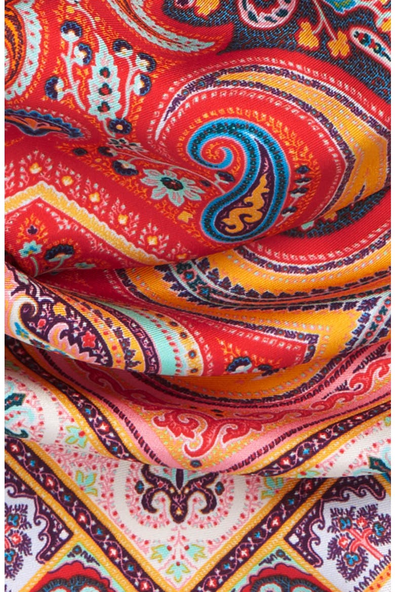Silk Triangle Scarf, Alternate, color, ORANGE