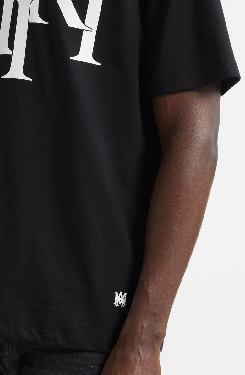 AMIRI Staggered Logo Cotton Graphic T-Shirt, Alternate, color, Black