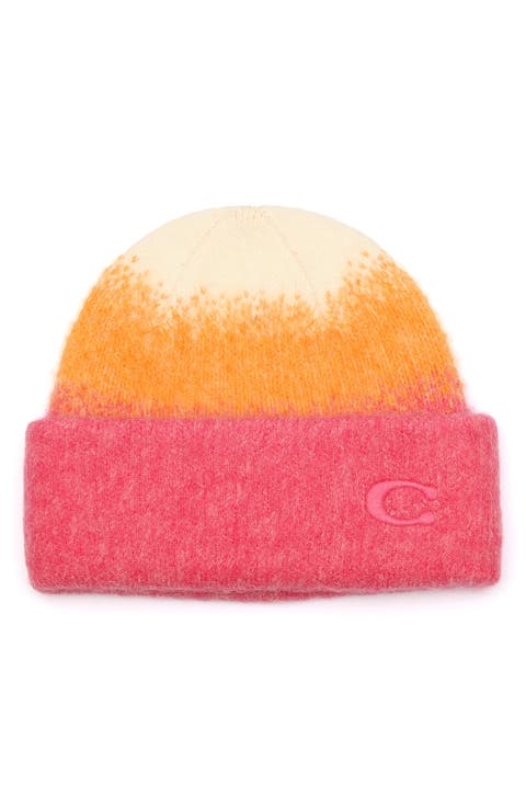 Embroidered C Ombré Beanie