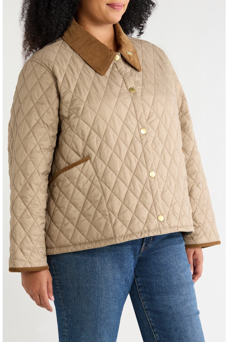 Icons Cropped Liddesdale Quilted Jacket, Alternate, color, LIGHT TRENCH/ BIRCHWOOD