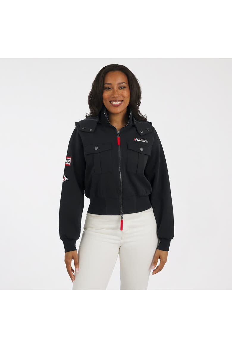 Women's WEAR by Erin Andrews  Black Kansas City Chiefs Patch Pocket Bomber Jacket, Alternate, color, Black