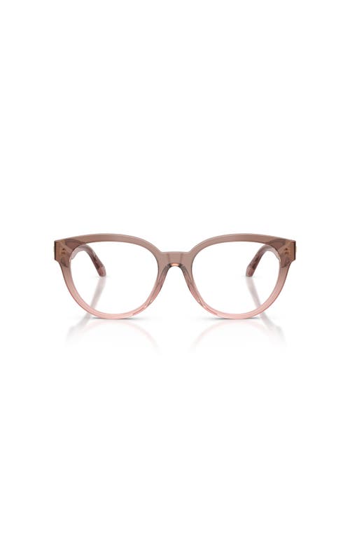 Versace 53mm Round Optical Glasses In Brown