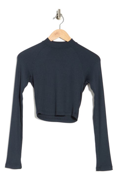 Contours Rib Mock Neck Crop Top