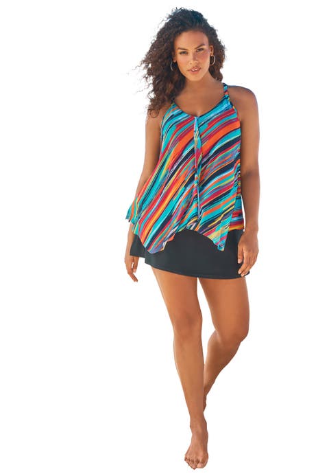 Longer-Length Mesh Tankini Top