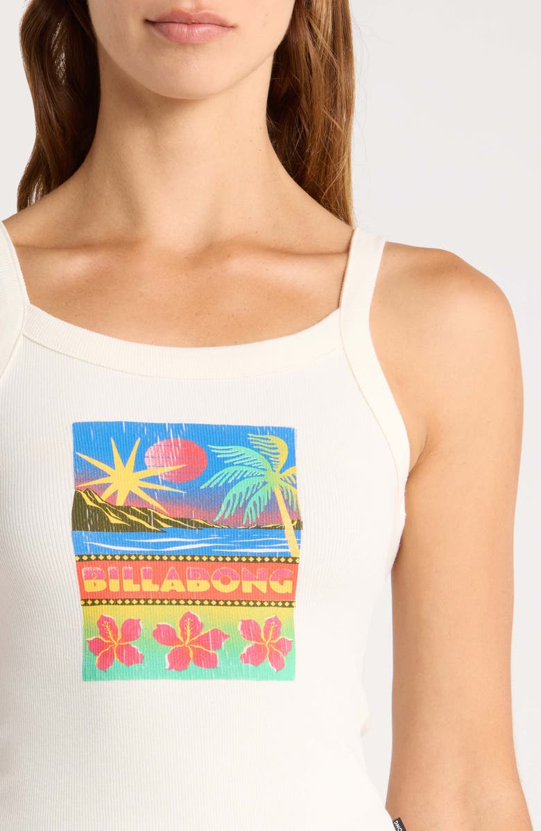 Billabong Day Trip Forever Graphic Rib Knit Tank, Alternate, color, Salt Crystal