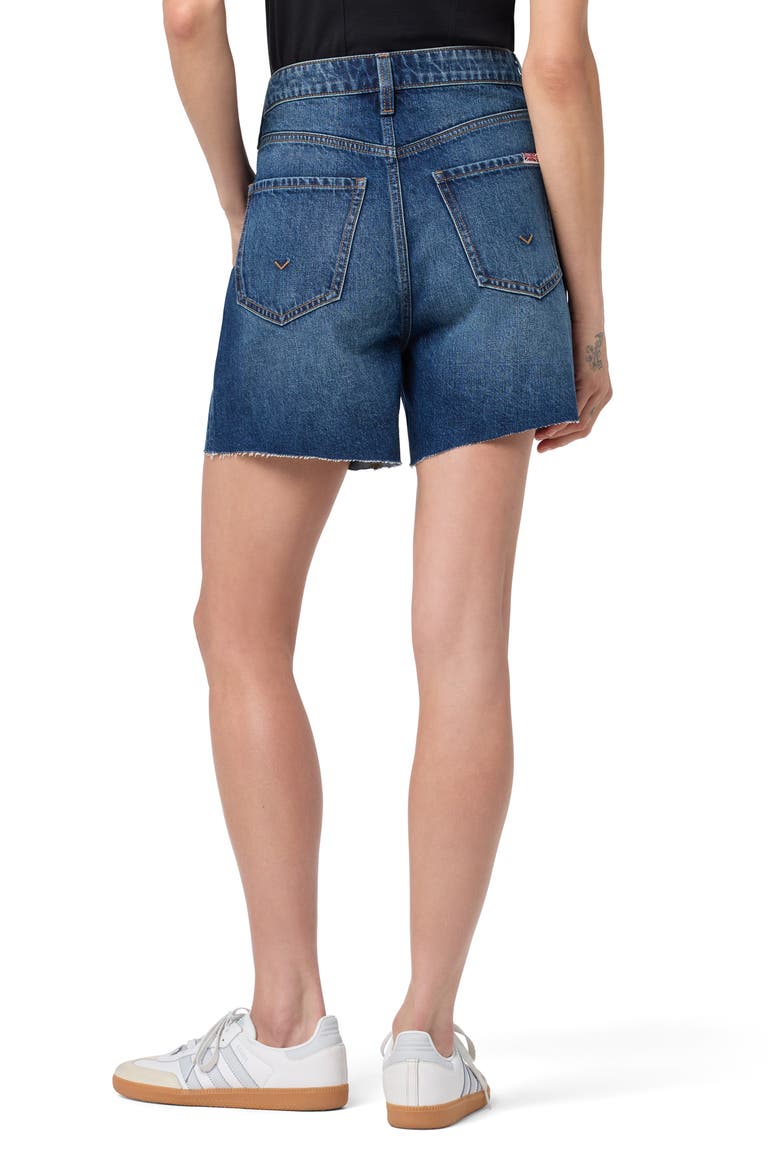 Relaxed Raw Hem Denim Shorts, Alternate, color, SPARROW