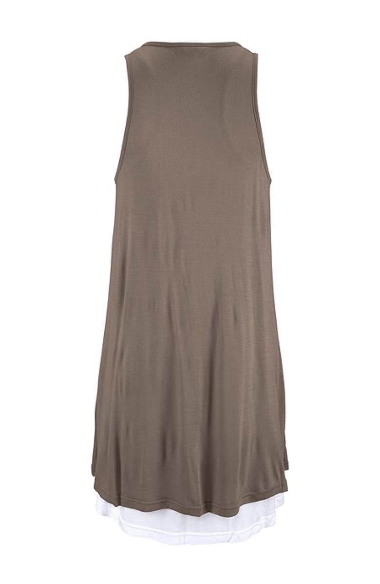 LASCANA Women's Layered Look Dress, Alternate, color, Khaki