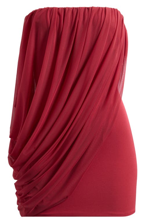 Shop Mistress Rocks Strapless Cocktail Minidress In Pinot Noir