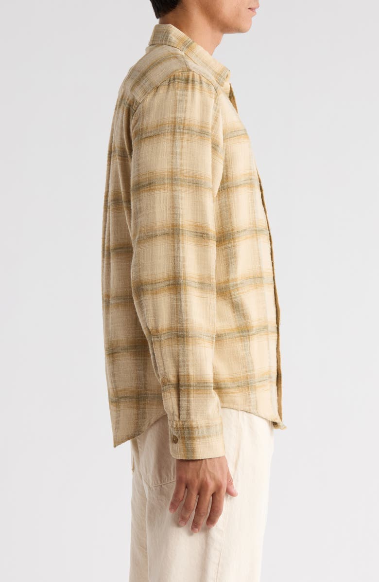 Treasure & Bond Ombré Check Slub Cotton Flannel Button-Up Shirt, Alternate, color, Tan Sanddollar Cary Plaid