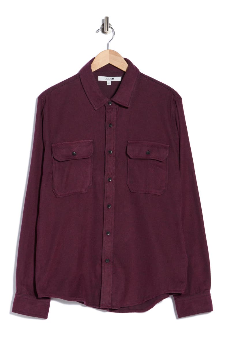 Stripe Cotton Flannel Overshirt, Alternate, color, FIG
