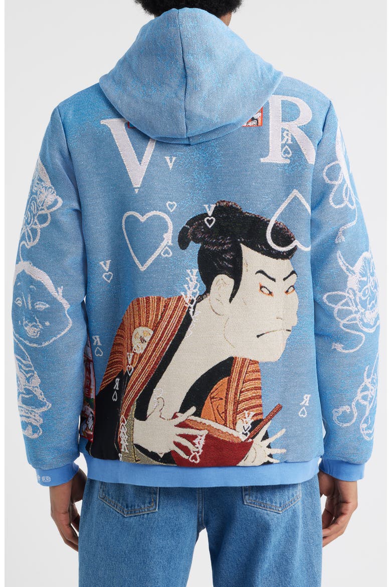 Yokai/Kabuki Hoodie, Alternate, color, BLUE