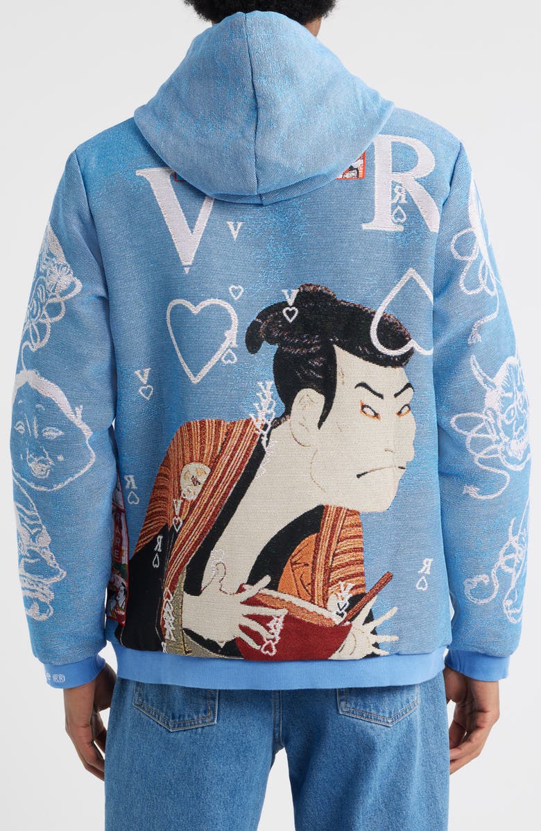 VERYRARE Yokai/Kabuki Hoodie, Alternate, color, Blue