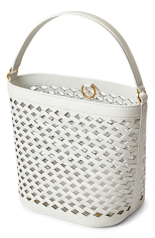 Veronica Beard Small Perforated Leather Bucket Bag