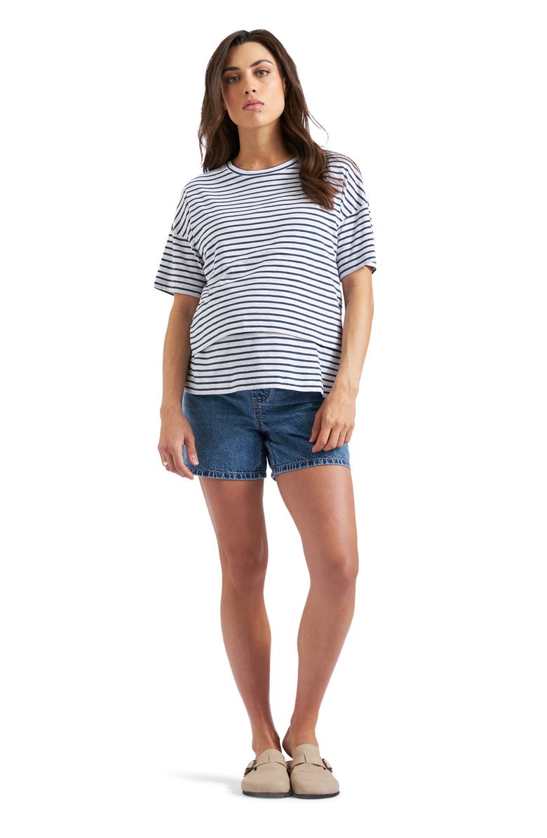 Ripe Maternity Claudette Nursing Tee, Alternate, color, White / Ink