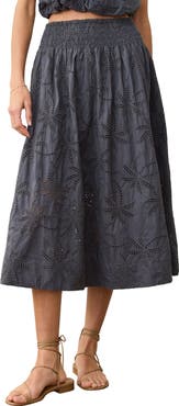 Marine Layer Bea Eyelet Midi Skirt