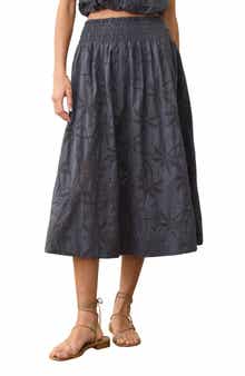 Marine Layer Bea Eyelet Midi Skirt