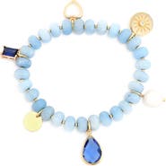 Panacea Blue Stone Beaded Stretch Bracelet