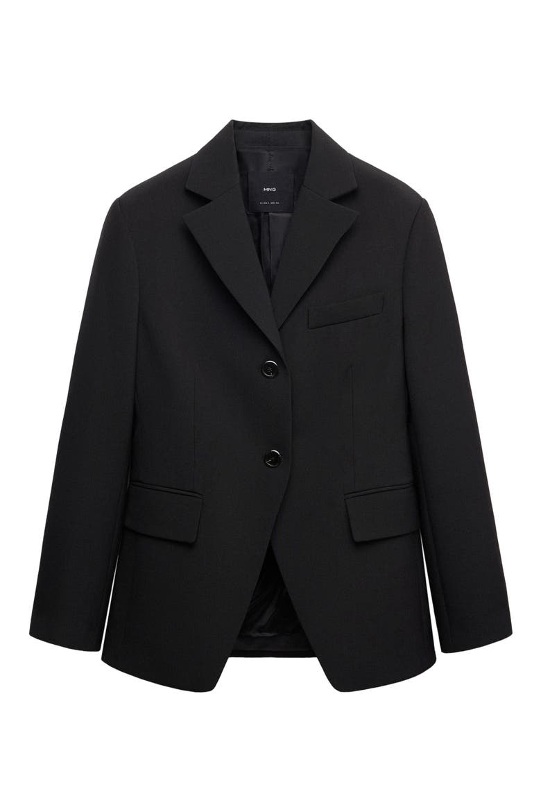 Fitted Wool Blend Jacket, Alternate, color, BLACK