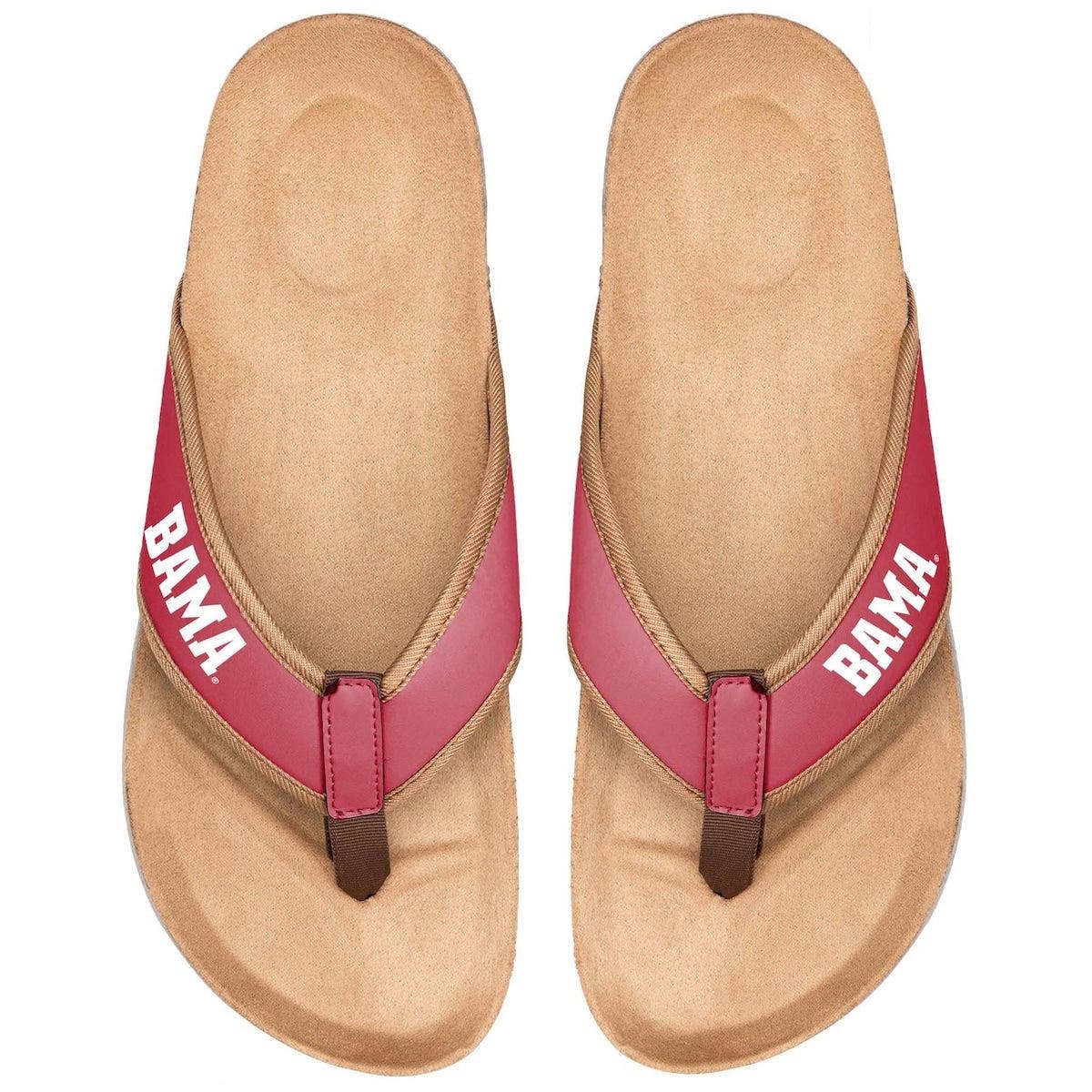 FOCO Men's FOCO Alabama Crimson Tide Cork Flip Flops, Alternate, color, 