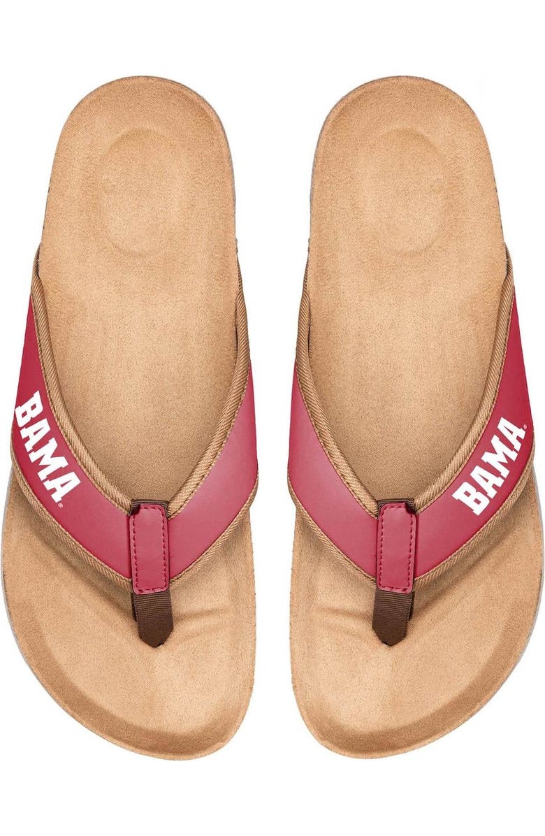 FOCO Men's FOCO Alabama Crimson Tide Cork Flip Flops, Alternate, color,