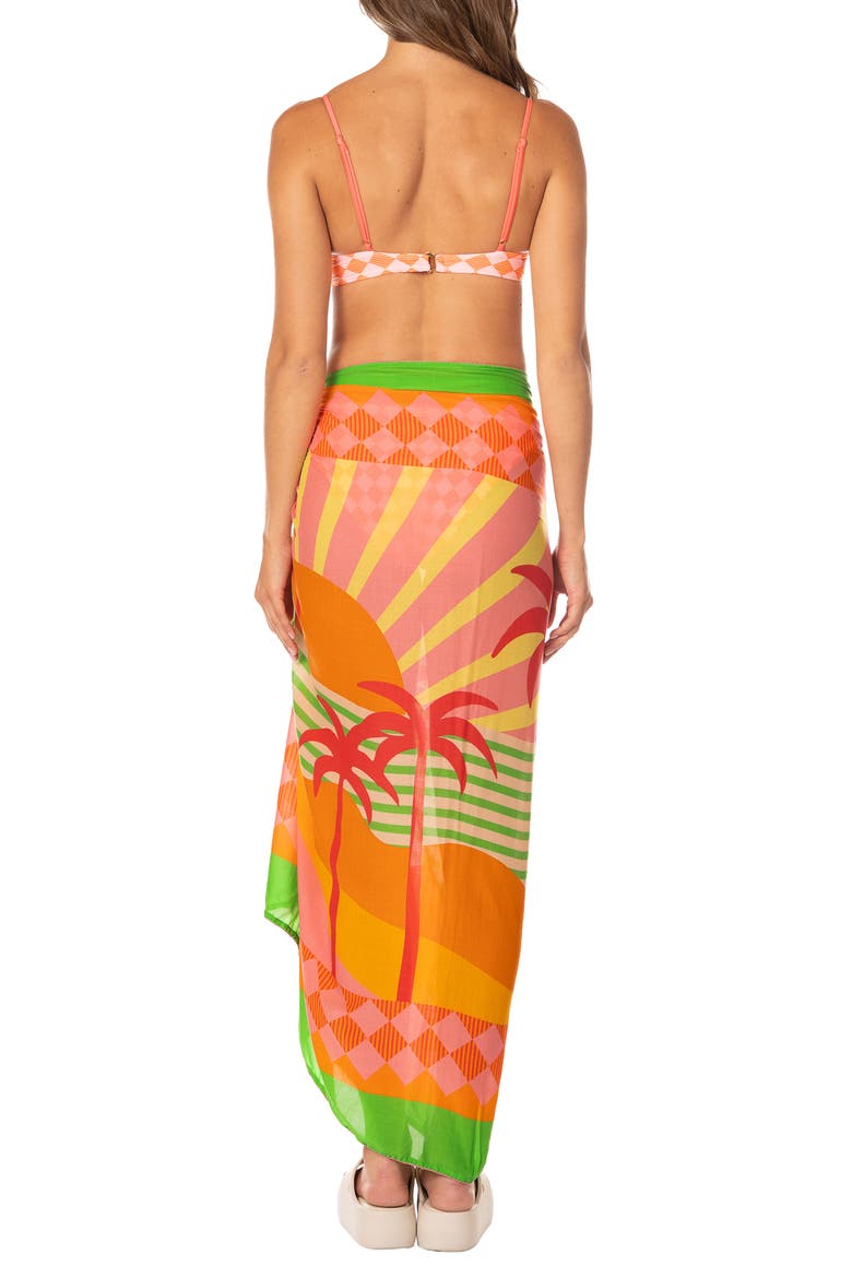 Jungle Sway Isla Print Cover-Up Pareo, Alternate, color, OPEN RED