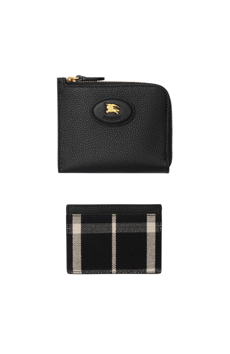 Burberry Bloomsbury Zip Wallet & Cardcase, Alternate, color, Black/Calico Beige